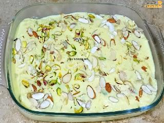 No Bake Bread Rabdi Cake